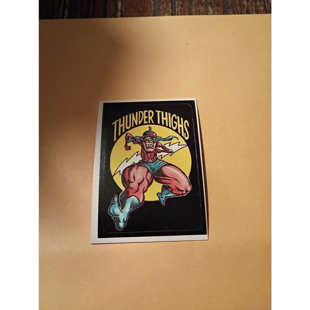 1983 General Mills Zero Hero Trading Card Sticker Card Vintage 46 Thunder Thighs
